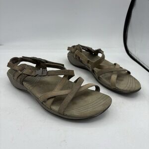 Merrell Sandals Womens Size 8 Aster Bungee Strappy Hike Walk Leather Brown